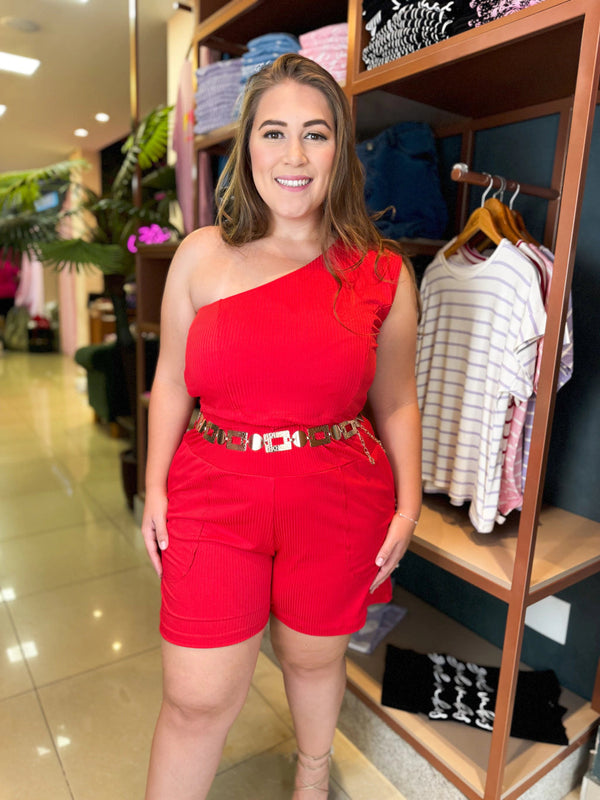 Conjunto Feminino Malha Canelada Plus Size  - Gilda